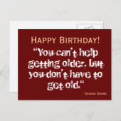 Carte postale Anniversaire - Burns (Devant / Derrière)