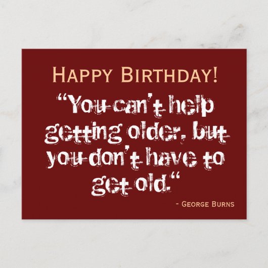 Carte postale Anniversaire - Burns (Devant)