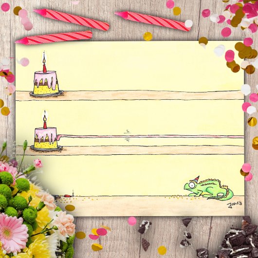 Carte Postale Anniversaire Caméléon