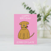Carte Postale Anniversaire Cartoon Puppy (Debout devant)