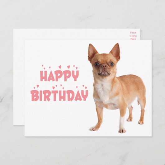 Carte Postale Anniversaire Chien Chien Chien Chiot Mignonne Funn (Devant / Derrière)