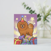 Carte Postale Anniversaire Chow Chow (Debout devant)