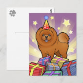 Carte Postale Anniversaire Chow Chow (Devant / Derrière)