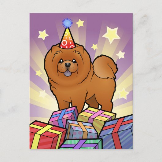 Carte Postale Anniversaire Chow Chow (Devant)
