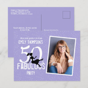 Carte Postale Anniversaire Cinquante et fabuleux Photo moderne C
