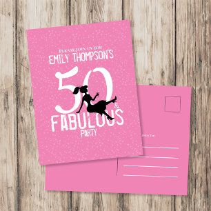 Carte Postale Anniversaire Cinquante et fabuleux Stylish Cute Ro