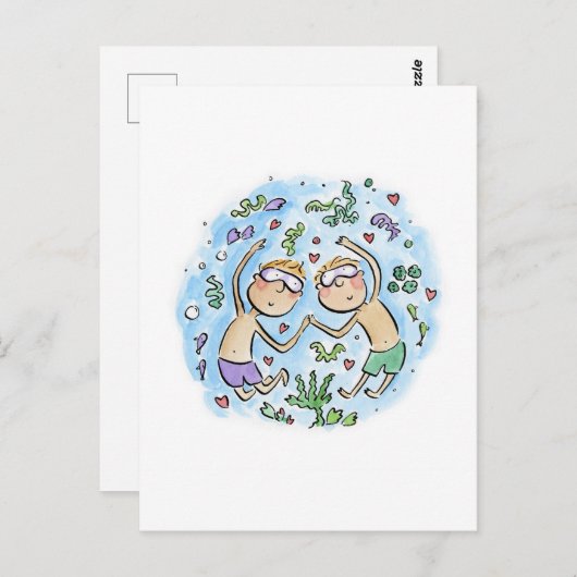 Carte Postale Anniversaire corail (Devant / Derrière)