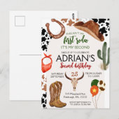 Carte Postale Anniversaire Cowboy 2ème Fête d'anniversaire de Ro (Devant / Derrière)