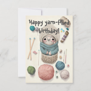 Carte postale Anniversaire Crochet Lover Illustrat