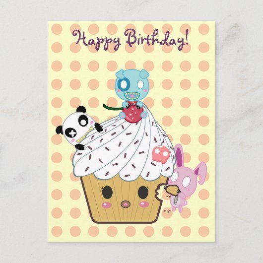 Carte Postale Anniversaire Cupcake Attaque ! (Devant)