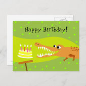 Carte Postale Anniversaire d'alligator (Devant / Derrière)