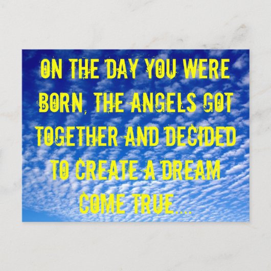 Carte Postale Anniversaire d'Angel (Devant)