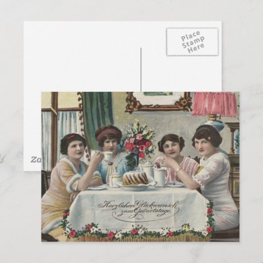 Carte Postale Anniversaire danois - Fodseldag (Devant / Derrière)