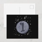 Carte Postale ANNIVERSAIRE DANS L'ESPACE 1 1er anniversaire Tout (Devant / Derrière)