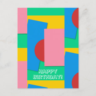 Carte Postale Anniversaire d'art abstrait élégant personnalisé c