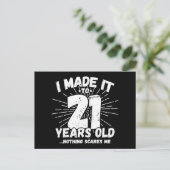 Carte Postale Anniversaire de 21 ans sarcastique mémorable drôle (Debout devant)