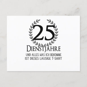 Carte Postale Anniversaire de 25 ans de l'entreprise Employé Soc
