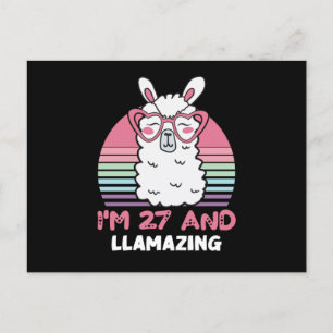 Carte Postale Anniversaire de 27 ans Llamazing 27e anniversaire