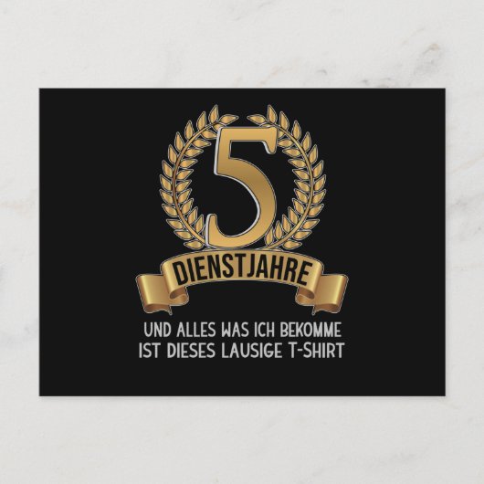 Carte Postale Anniversaire de 5 ans dans l'entreprise (Devant)