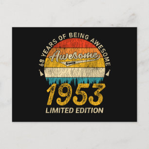 Carte Postale anniversaire de 68 ans 1953 stupéfiant depuis 68e 