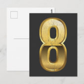 Carte Postale Anniversaire de 8 ans Chanceux Numéro 8 (Devant / Derrière)