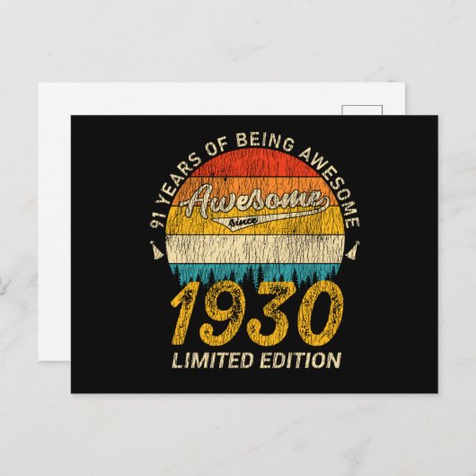 Carte Postale anniversaire de 95 ans Retro Magnifique 95e annive (Devant / Derrière)