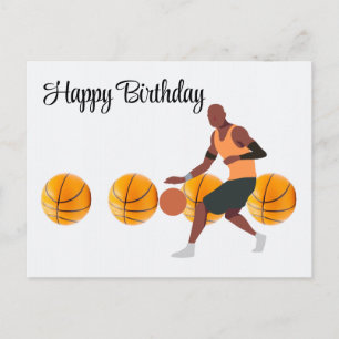 Carte postale anniversaire de basket pour le joueu