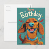 Carte Postale Anniversaire de Basset  (Devant / Derrière)