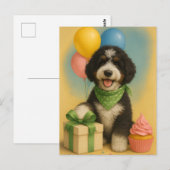 Carte Postale Anniversaire de Bernadoodle (Devant / Derrière)