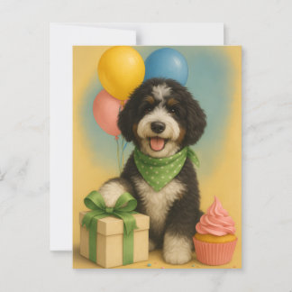 Carte Postale Anniversaire de Bernadoodle