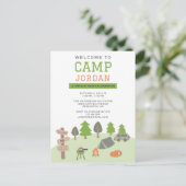 Carte Postale Anniversaire de camping dans la cour sous les étoi (Debout devant)