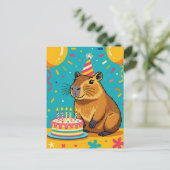 Carte Postale Anniversaire de capybara (Debout devant)