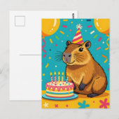 Carte Postale Anniversaire de capybara (Devant / Derrière)