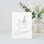 Carte Postale Anniversaire de chat de partie joyeux (Debout devant)