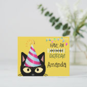 Carte Postale Anniversaire de chat formidable pour les enfants (Debout devant)