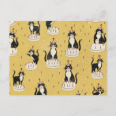 Carte Postale Anniversaire de chat vintage (Dos)