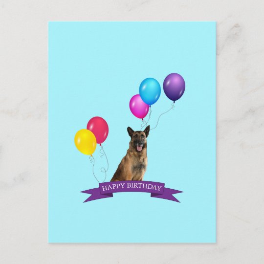 Carte Postale Anniversaire De Chien De Berger Allemand Joyeux Zazzle Be