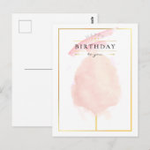 Carte Postale Anniversaire de cognons d'aquarelle élégant (Devant / Derrière)