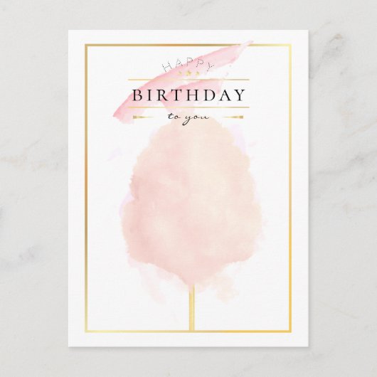 Carte Postale Anniversaire de cognons d'aquarelle élégant (Devant)