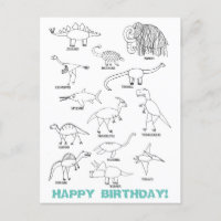 Anniversaire de coloriage de dinosaures éducatifs 