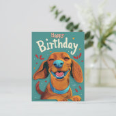 Carte Postale Anniversaire de Dachshund  (Debout devant)