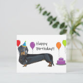 Carte Postale Anniversaire de Dachshund (Debout devant)