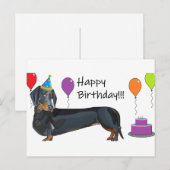 Carte Postale Anniversaire de Dachshund (Devant / Derrière)