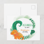 Carte Postale Anniversaire de Dinosaur | Orange Tricératops Merc (Devant / Derrière)