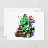 Carte Postale Anniversaire de dinosaure 6 (Devant / Derrière)