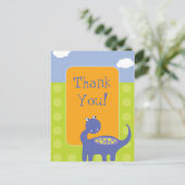 Carte Postale Anniversaire de dinosaures violet avec Merci de po (Debout devant)