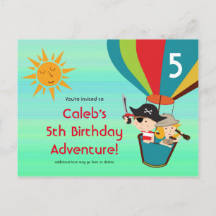 Carte postale Anniversaire de enfant à air chaud v