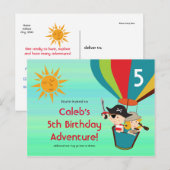 Carte postale Anniversaire de enfant à air chaud v (Devant / Derrière)