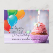 Carte Postale Anniversaire de enfant de l'enseignant (Devant)