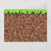 Carte Postale Anniversaire de gamer herbe pixel (Devant)